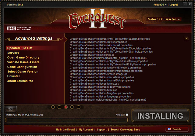 If that sounds like a bad idea to you, then locate your EverQuest II folder (you can click the “Open Game Directory” button in the Launcher).